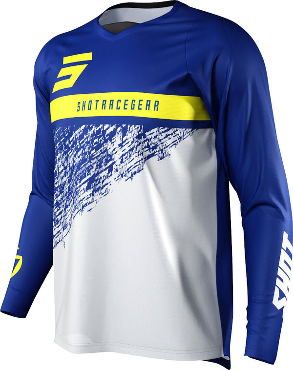 Shot Devo Roll Motocross Jersey Blue/White/Yellow