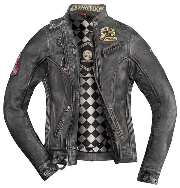 HolyFreedom Zero Ladies Motorcycle Leather Jacket Black