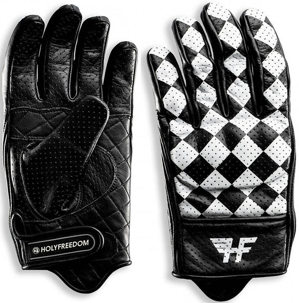 HolyFreedom Bullit Perforierte Motorcycle Gloves Black/White