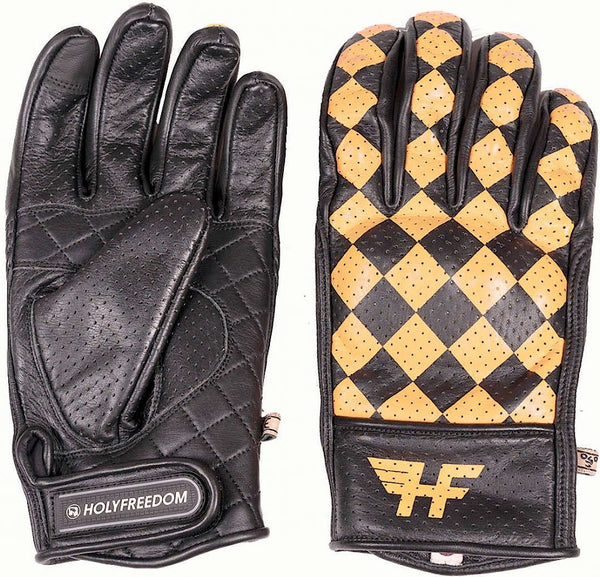 HolyFreedom Bullit Perforierte Motorcycle Gloves Black/Yellow