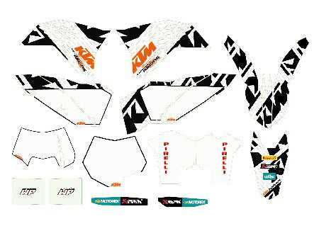 KTM Racing Graphics Kit White KTM MX 2007-2011