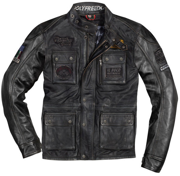 HolyFreedom Quattro Evolution Motorcycle Leather Jacket Black
