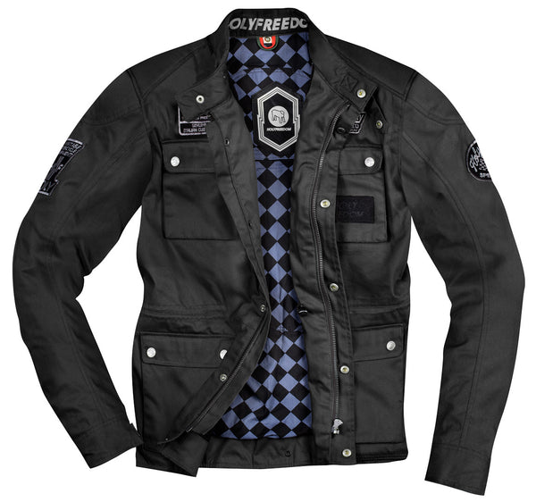HolyFreedom Quattro Waxed Motorcycle Textile Jacket Black