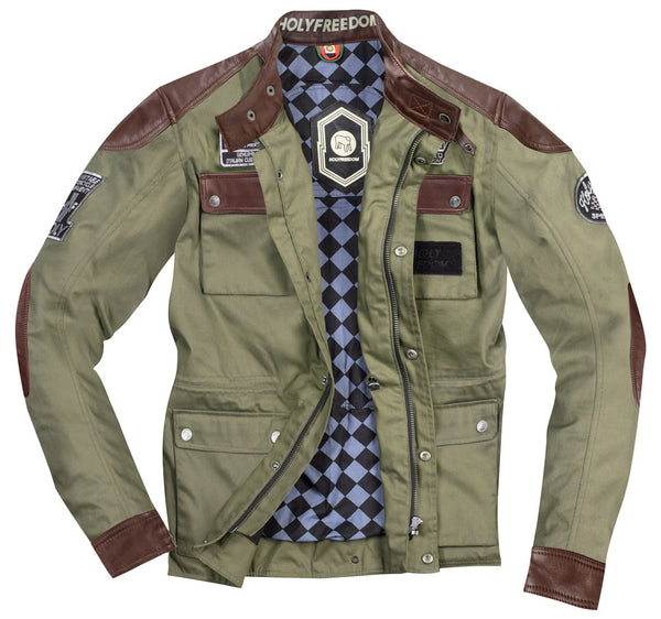 HolyFreedom Quattro Waxed Evo Motorcycle Textile Jacket Khaki