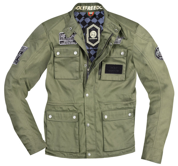 HolyFreedom Quattro Waxed Motorcycle Textile Jacket Khaki