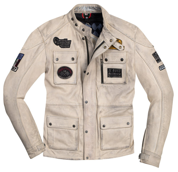 HolyFreedom Quattro Evolution Motorcycle Leather Jacket White
