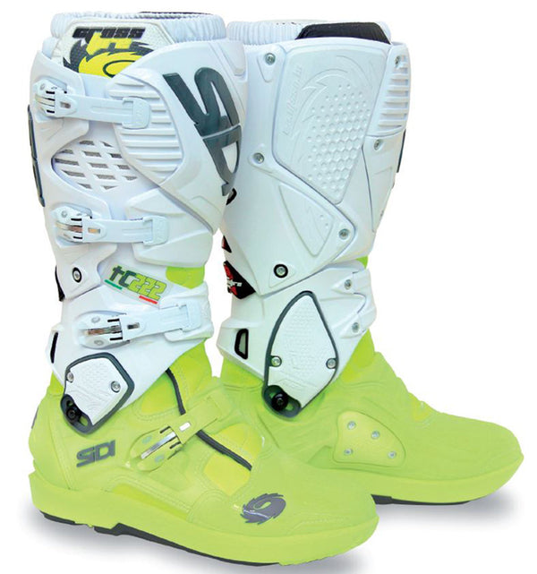 Sidi Crossfire 3 SRS Motocross Boots White/Yellow