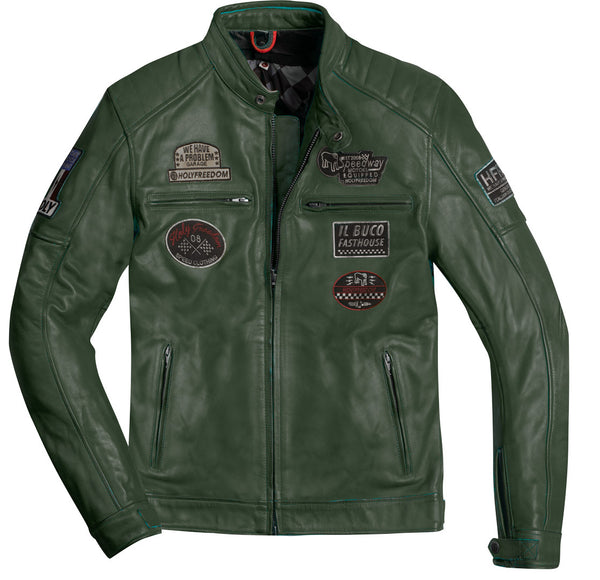 HolyFreedom Zero Motorcycle Leather Jacket Green