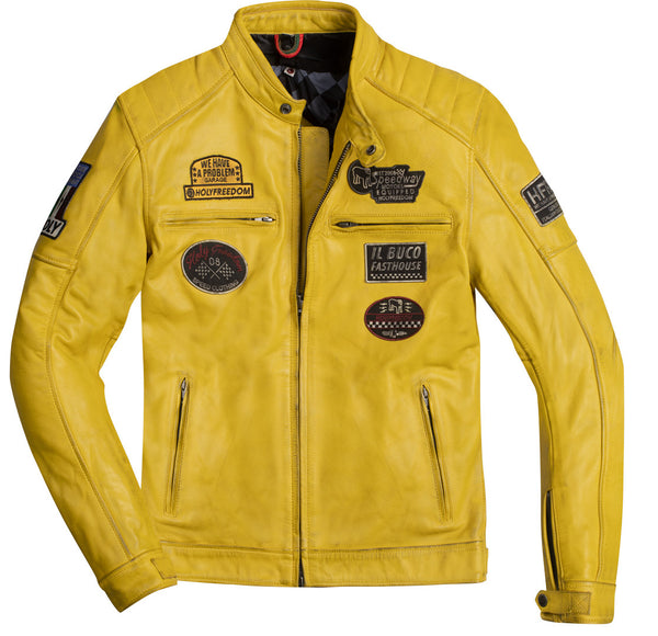 HolyFreedom Zero Evolution Motorcycle Leather Jacket Yellow